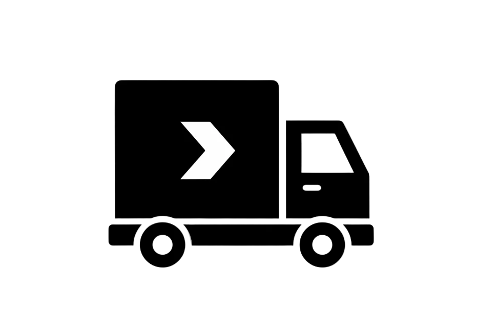 delivery truck icon in white
